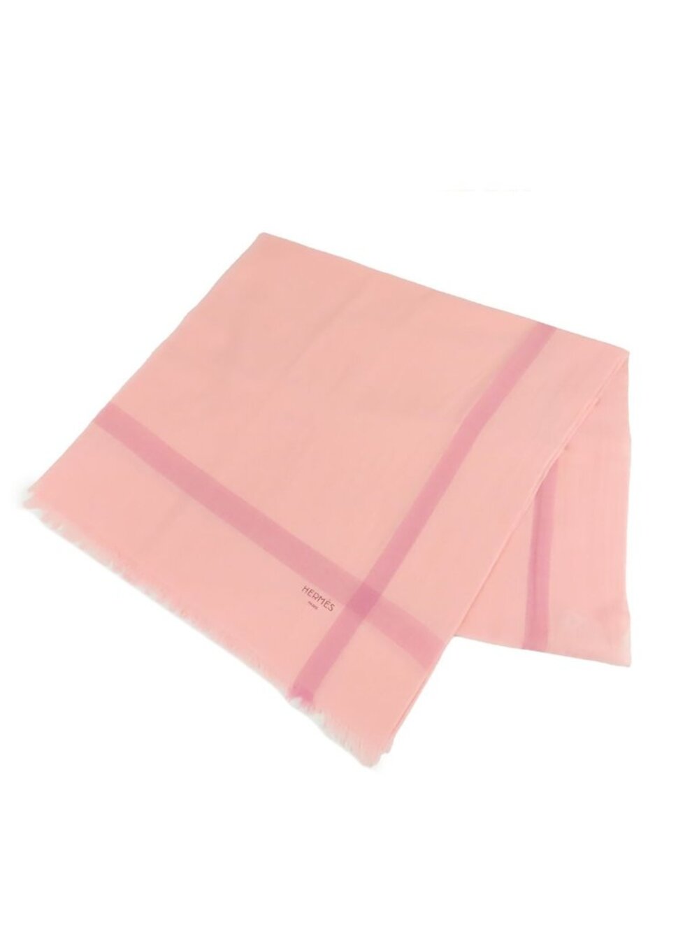 Hermes Shawl Rose Cotton Etre Nuage Large Bicolor Scarf